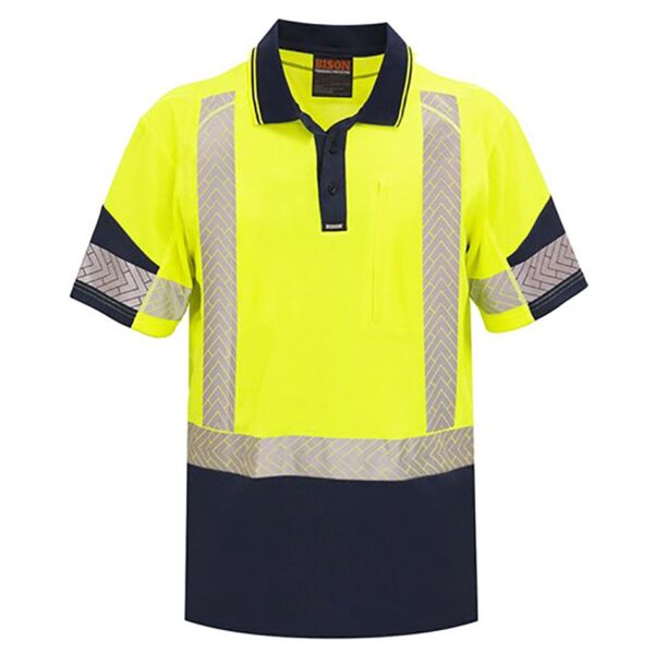 Polo Day/Night Quick-Dry Cotton Backed Yellow/Navy  Thumbnail