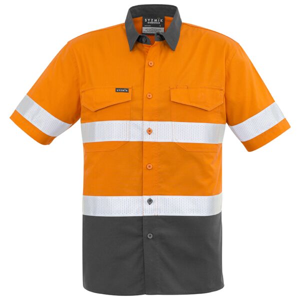 Mens Rugged Cooling Taped Hi Vis Spliced S/S Shirt Thumbnail